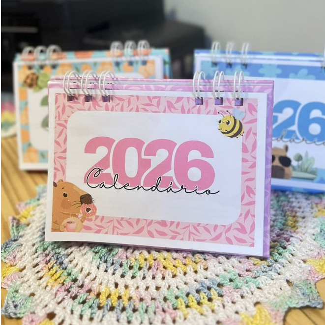 Calendário 2026 - Capivaras fofinhas - Tamanho A6 em Oferta na Shopee