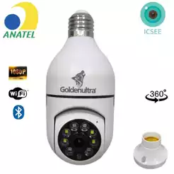 Câmera De Segurança Lâmpada Sem Fio Wi-fi IP 360° Visão Nortuna Com Microfone e Alto-Falante