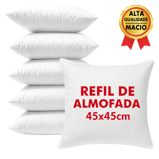 Kit 4 Almofadas cheias 45x45 fibra antialérgico decoração em Oferta na Shopee
