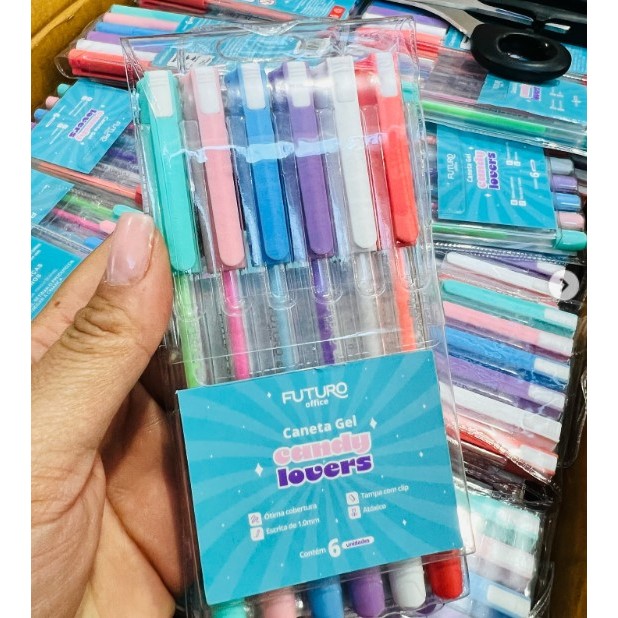 Caneta Gel Candy Lovers Com 6 Cores - Futuro em Oferta na Shopee
