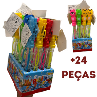 Kit 24 Bolhas de Sabão Bubble Stick Infantil Modelos Sortidos Carros, trem e Animais Fofos Display Festa 3+ Anos em Oferta na Shopee