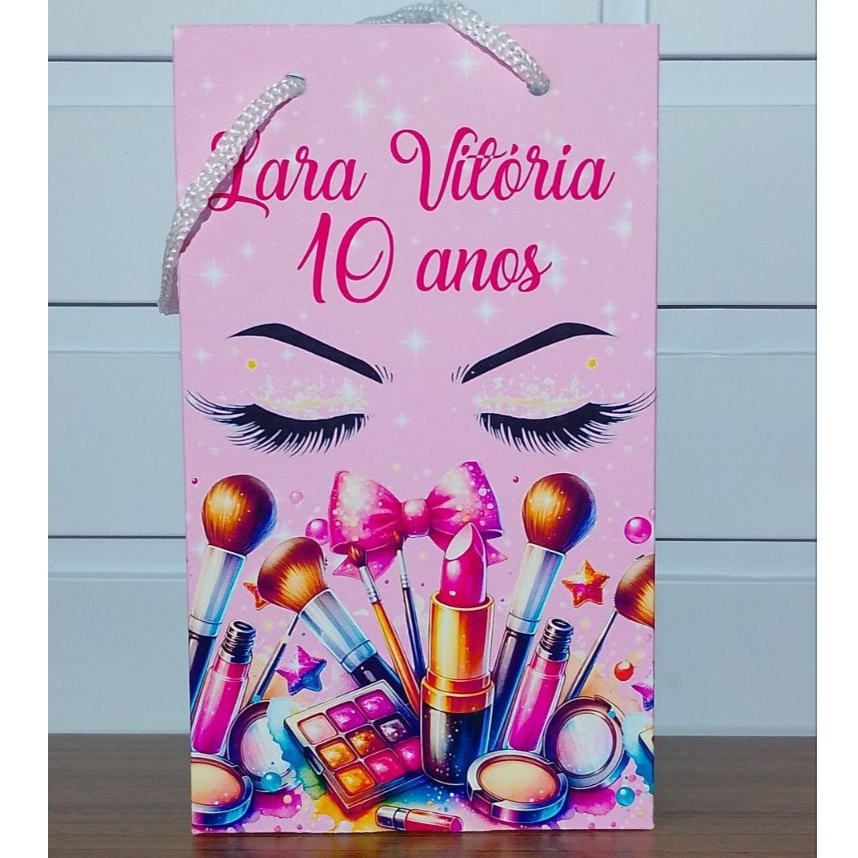 Sacolinha Personalizada Maquiagem Aniversário Infantil Mimos e Lembrancinhas para Festa KIT PEGUE E MONTE em Oferta na Shopee