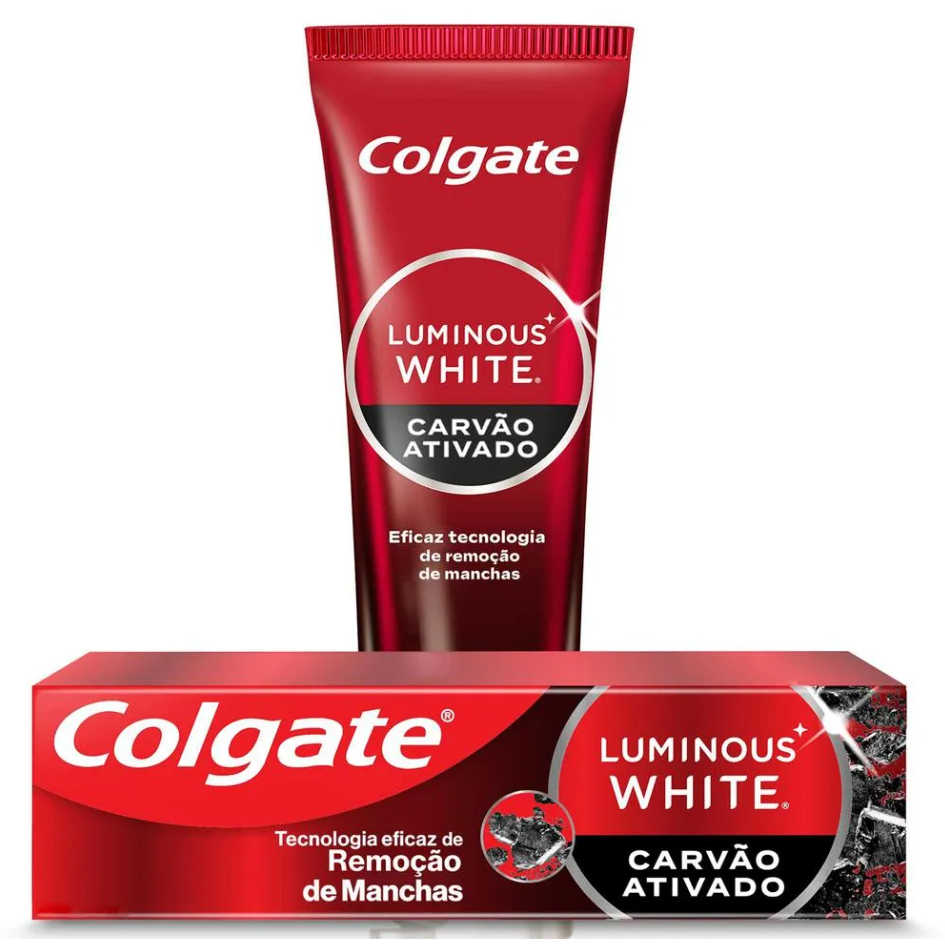 Creme Dental Colgate Luminous White Carvão Ativado 70g Colgate em Oferta na Shopee