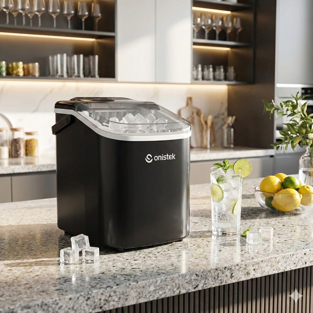 MÁQUINA DE GELO TURBO ONISTEK ZB02 – 12 KG/DIA | 1,3 L | GELO EM ATÉ 6 MINUTOS | 110v PRETO CUBOS em Oferta na Shopee
