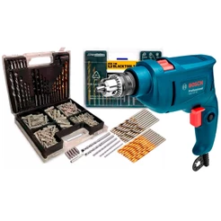 Kit Furadeira De Impacto 3/8 Bosch Gsb 450 Re C/ Jogo De Brocas E Buchas 300 Peças