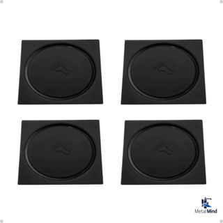 4 Ralo Click Inox 10x10 Preto Fosco Pop Up Inteligente Antientupimento Quadrado Acabamento Premium em Oferta na Shopee