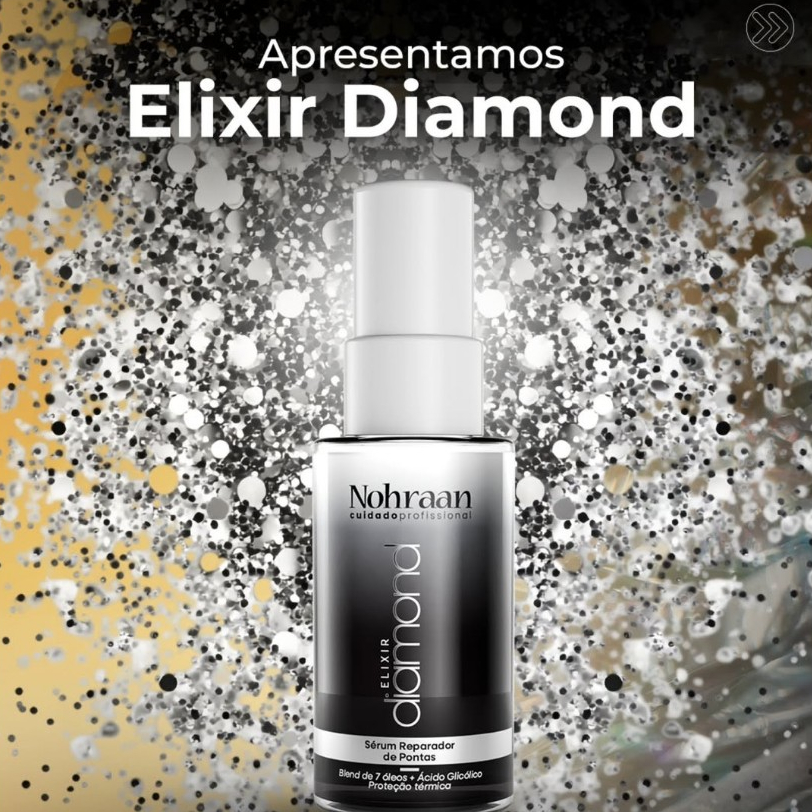 Elixir Diamond Sérum Reparador Óleo Ácido Glicólico Regenerador Brilho Profundo Proteção Térmica