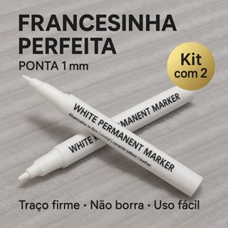 KIT Caneta Francesinha Profissional 1mm – Unhas Perfeitas em Segundos (Kit 2) em Oferta na Shopee