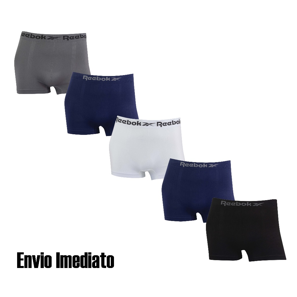 Kit 2 ou 5 cuecas boxer Reebok Originais Microfibra confortáveis