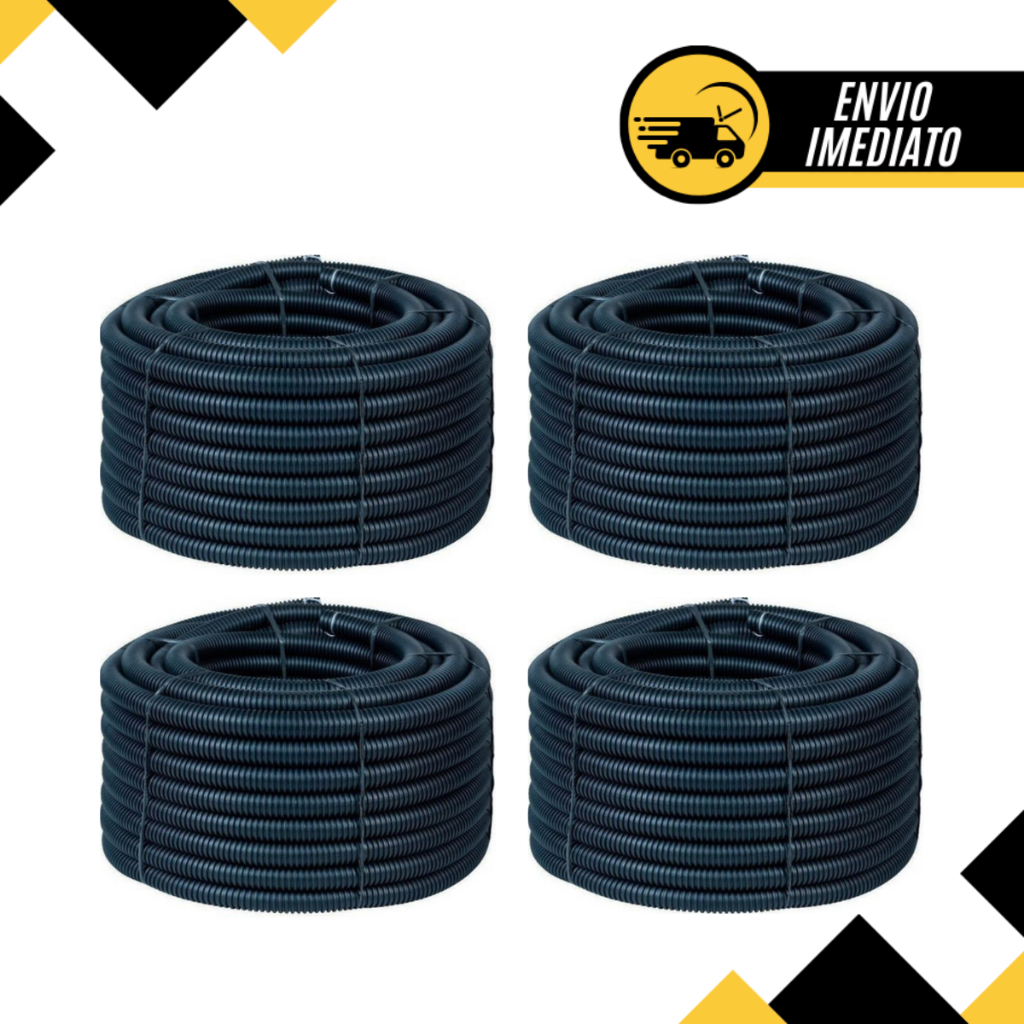 Kit 04 Conduite 50 Metros Cinza Escuro Canduite Reforçado Elétrica - Promoção