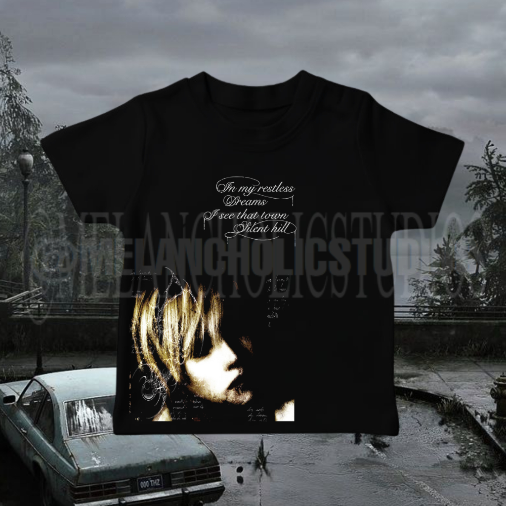 Baby Tee Feminina Melancholic Silent Hill • Modelagem Justa • Algodão com Elastano • Streetwear em Oferta na Shopee