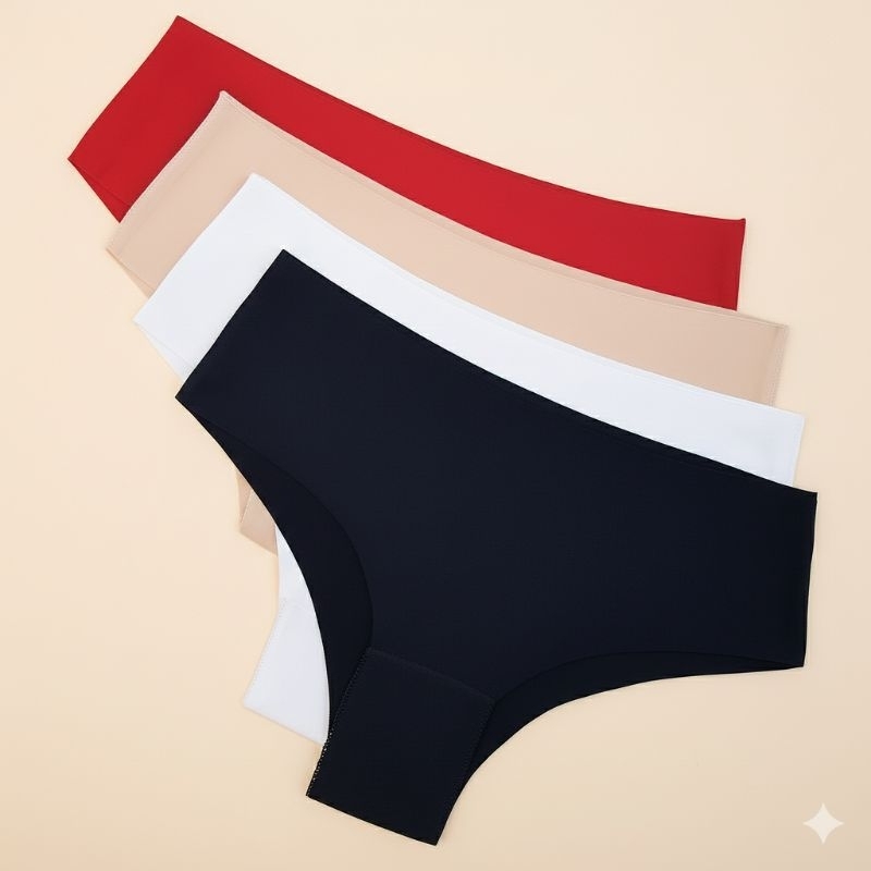 KIT 5 Calcinhas Cós Alto Romantic Corte a Laser Cintura Alta - CÓS ROMANTIC