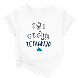 T-shirt Feminina Camiseta Camisa Roupa Casual Leve Confortavel odoyá iemanjá Orixá religião umbanda candomblé em Oferta na Shopee