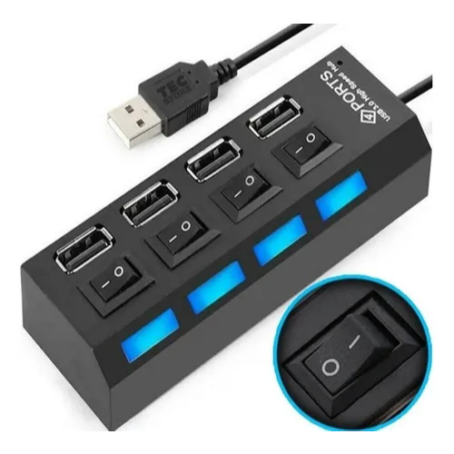 Hub Cabo Usb 2.0 Extensão 4 Portas High Speed Hd Pen Drive