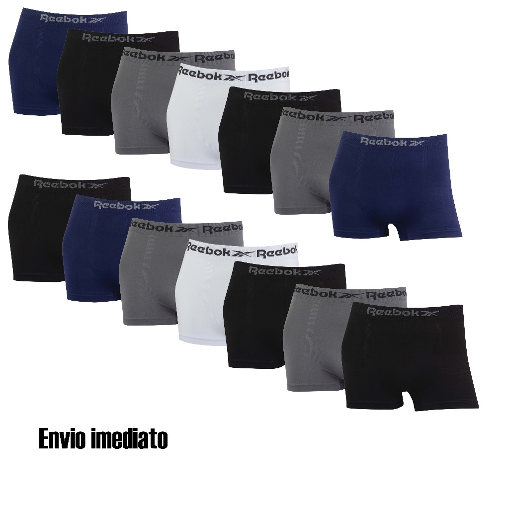 Kit 7 ou 14 cuecas boxer Reebok Originais Microfibra confortáveis