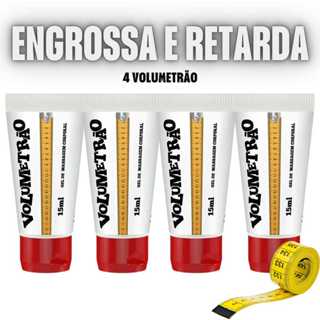4 Gel Volumetrão Masculino e Retardante Atrasa Ejaculação Aumenta incha + maior volume e tamanho em Oferta na Shopee