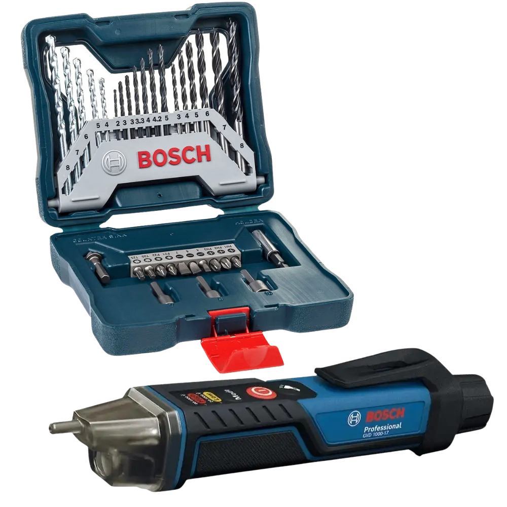 Detector de Tensão GVD 1000-17 com Kit de 33 Peças X-Line BOSCH em Oferta na Shopee