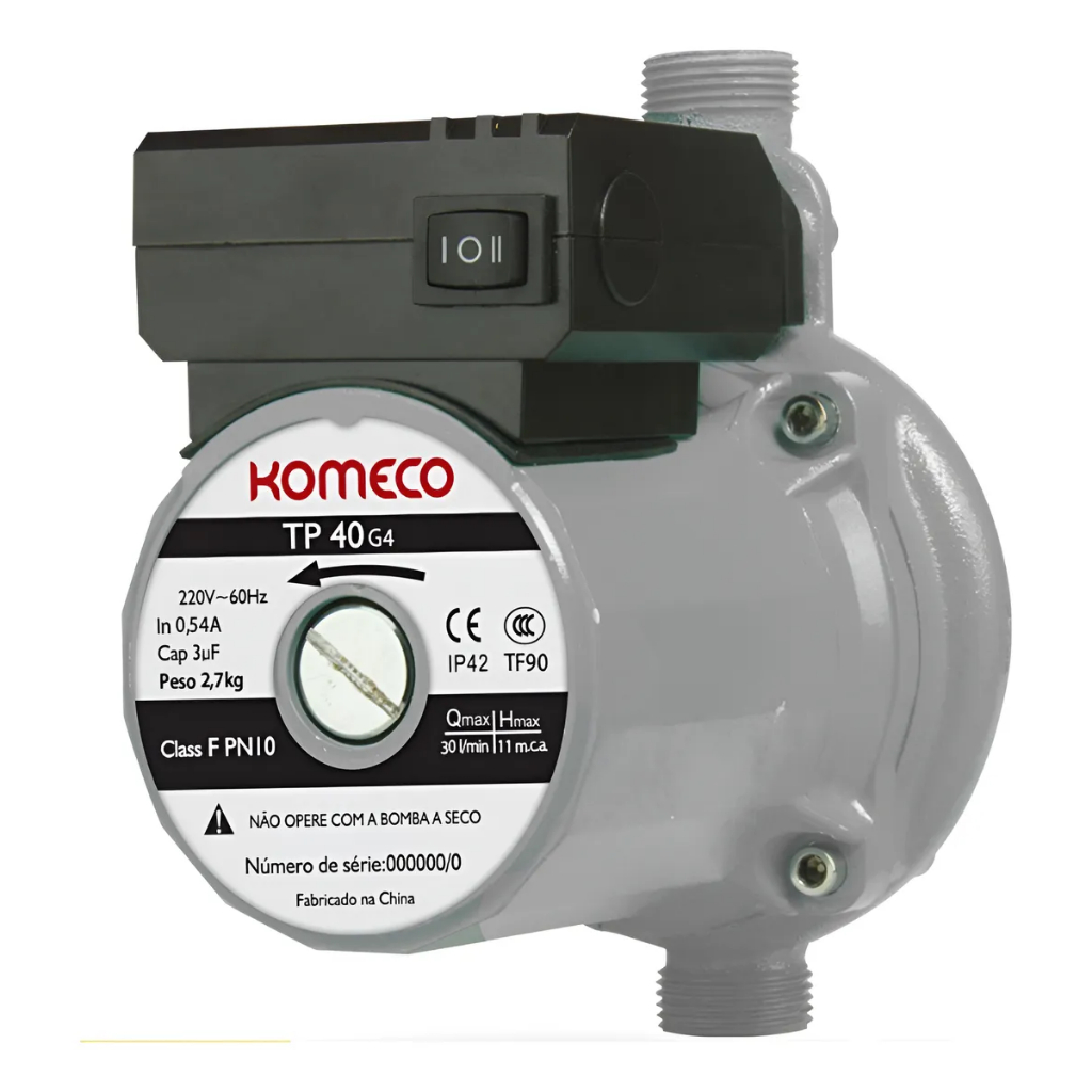 Bomba de Circulação 3/4'' 120W 30L/min 110V TP40 Komeco