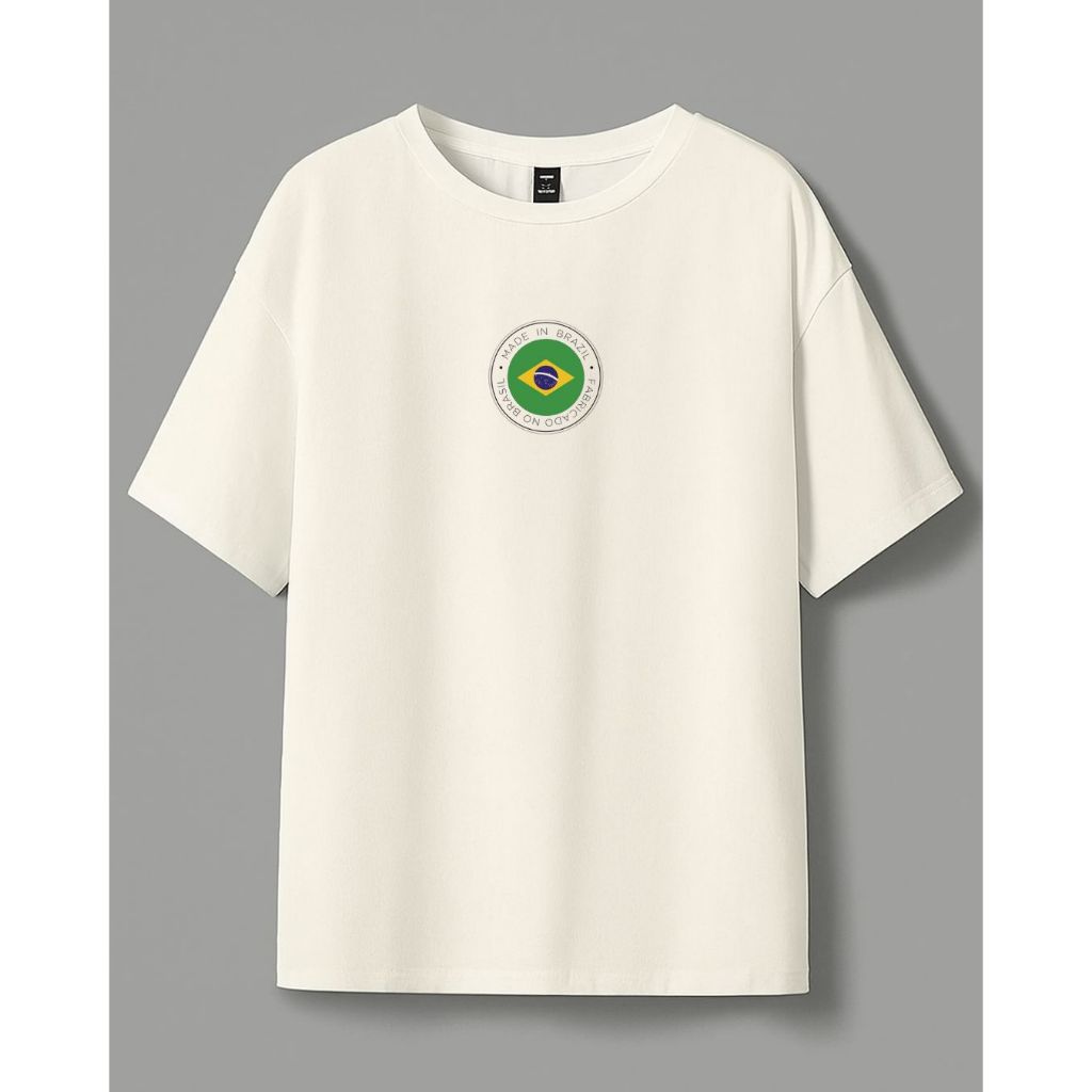 Blusa Seleção Brasileira Camisa Bandeira do Brasil Made in Brasil Camisa Algodão Básica Tendência Moda Verão Camiseta