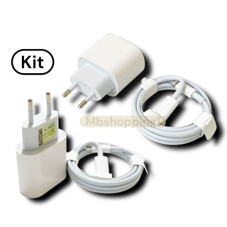 Kit 2 Carregadores Turbo Com Fonte e Cabo 1 Metro Carregamento Rápido 20W em Oferta na Shopee
