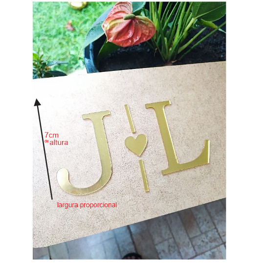 monograma 7cm de altura total , casamento festas ,em acrílico em Oferta na Shopee