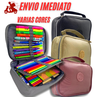 Estojo Escolar Com Divisoria Box Grande Jumbo Organizador Bolsinha Porta Lapis Caneta Volta  Aulas Unissex Menino Menina em Oferta na Shopee