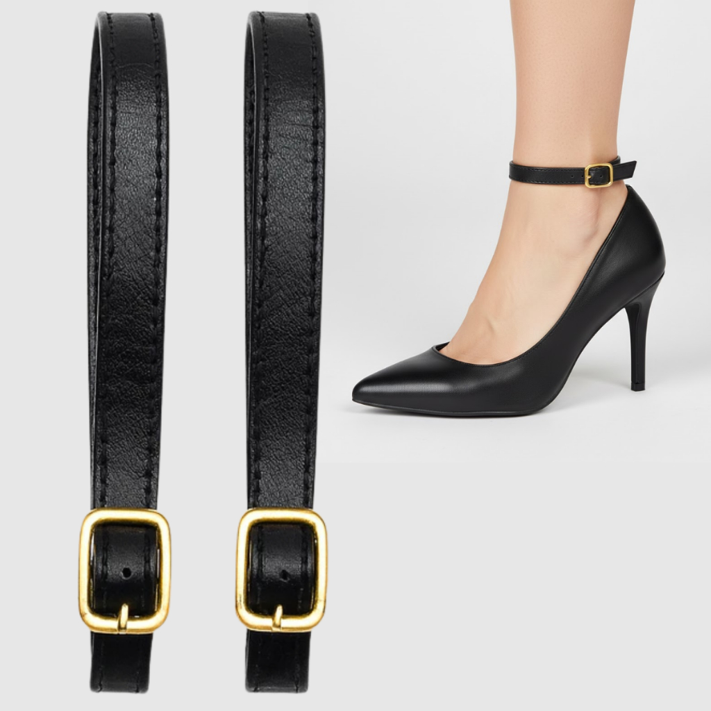 Par De Tornozeleira Para Sandalia Rasteira Scarpin Ajustavel Fivela Banhada Ouro Par Preto Fosco Verniz Nude Caramelo em Oferta na Shopee