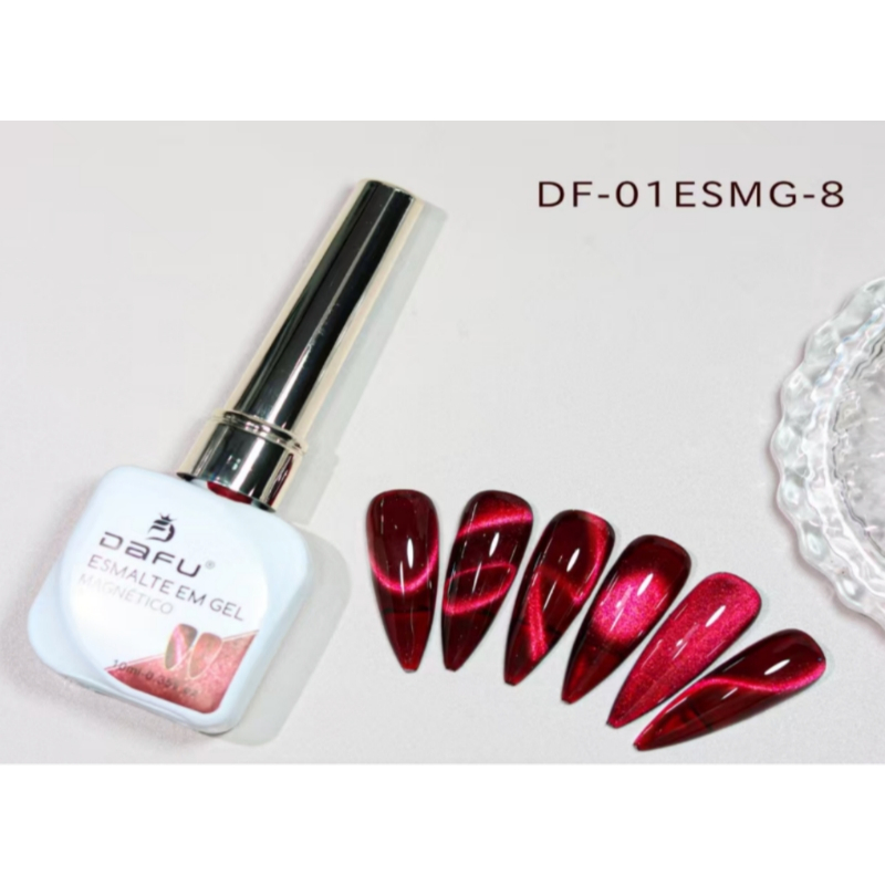 Esmalte em gel vermelho magnético olho de gato 10ml DAFU em Oferta na Shopee