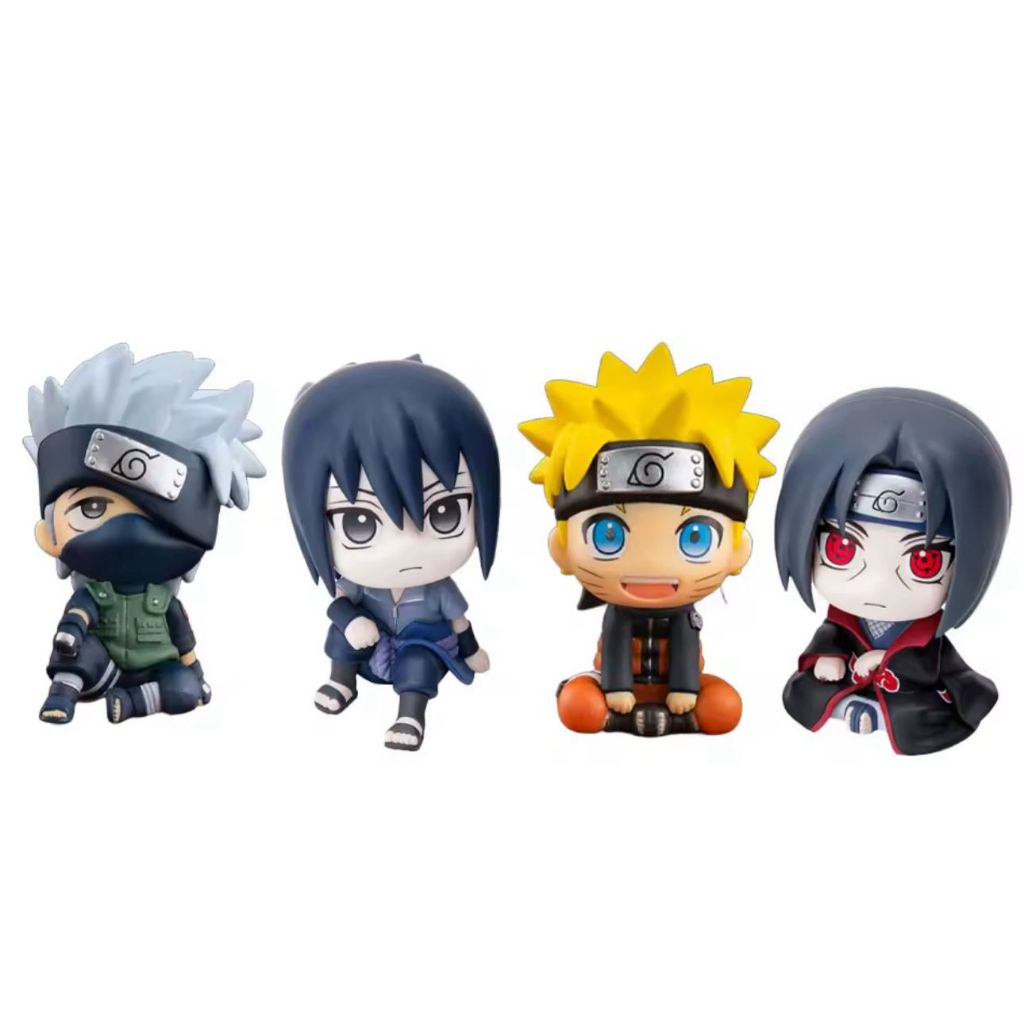 Action Figure Naruto Uzumaki, Uchiha Sasuke, Uchiha Itachi e Hatake Kakashi anime Naruto Shippuden