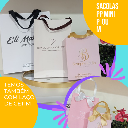 Sacolas Personalizadas PP Kit com 10-15 ou 20  (Mini), P ou M em Oferta na Shopee
