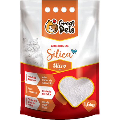 Areia Higiênica Silica Micro Fina Greats Pet 1,6 kg em Oferta na Shopee