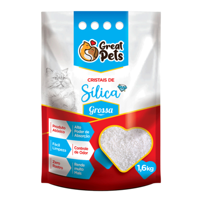 Areia Higiênica Silica Grossa Great Pet 1,6 kg