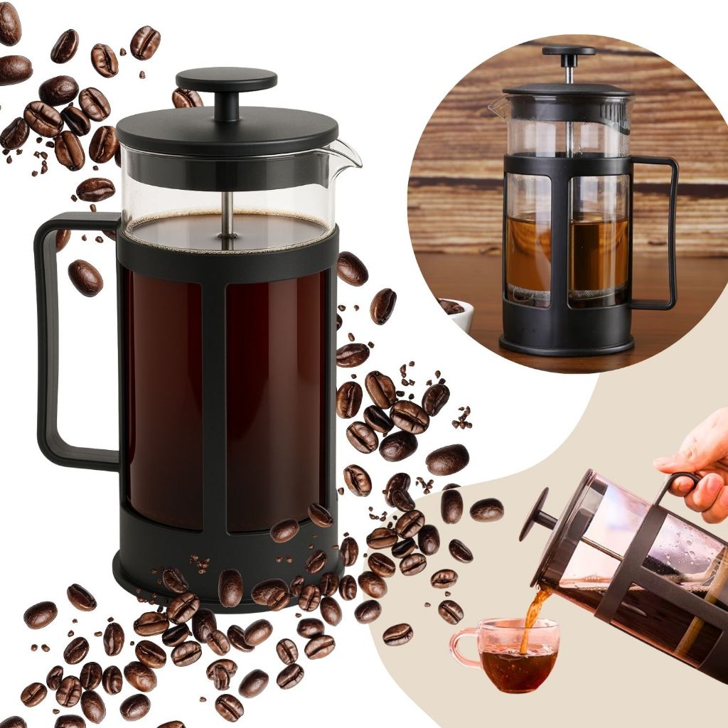 Imagem Cafeteira Prensa Francesa 350ml Gourmet Café Chá Leite de Vidro Alta Qualidade