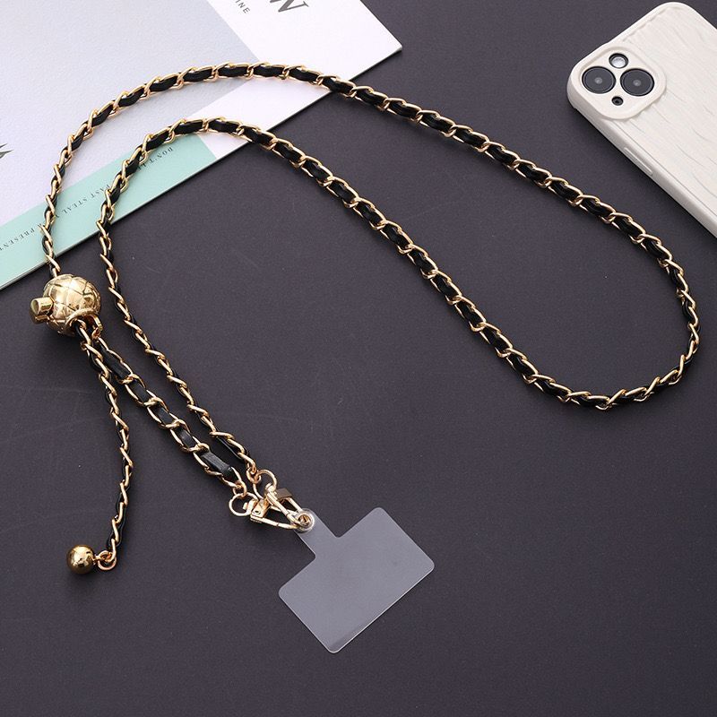 Cordão trançado para celular cross-body corrente pendurada no pulso com contas