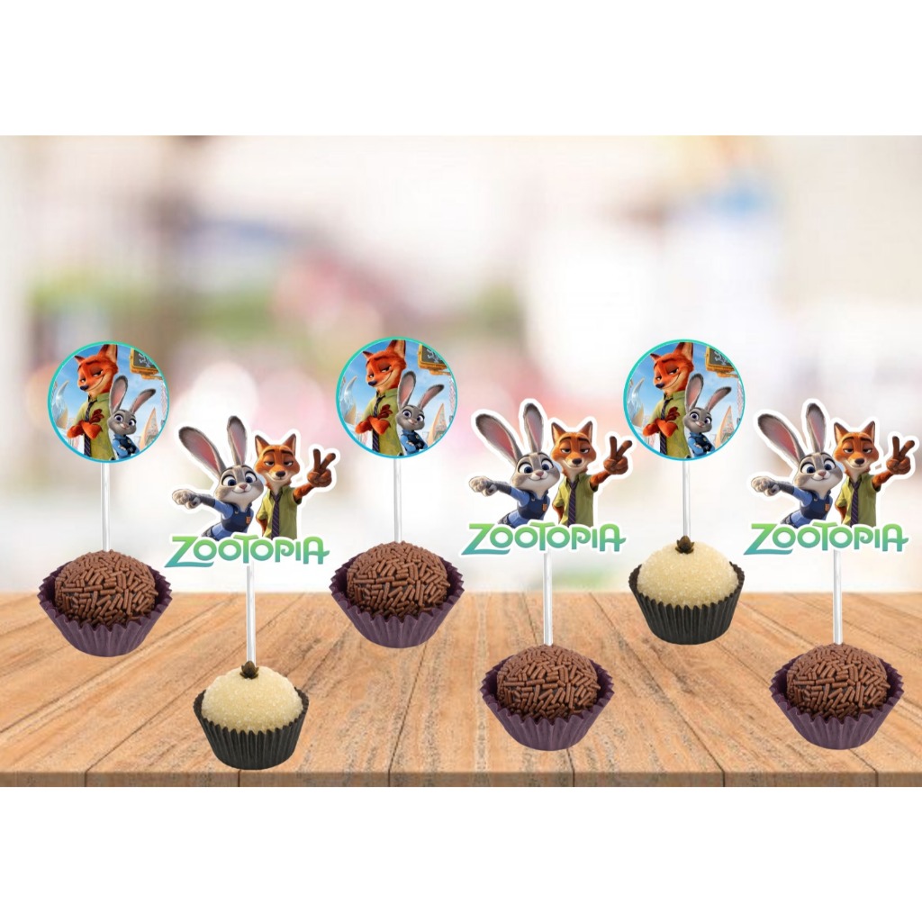 Tags Toppers - Zootopia - Docinho Doces Cupcake em Oferta na Shopee