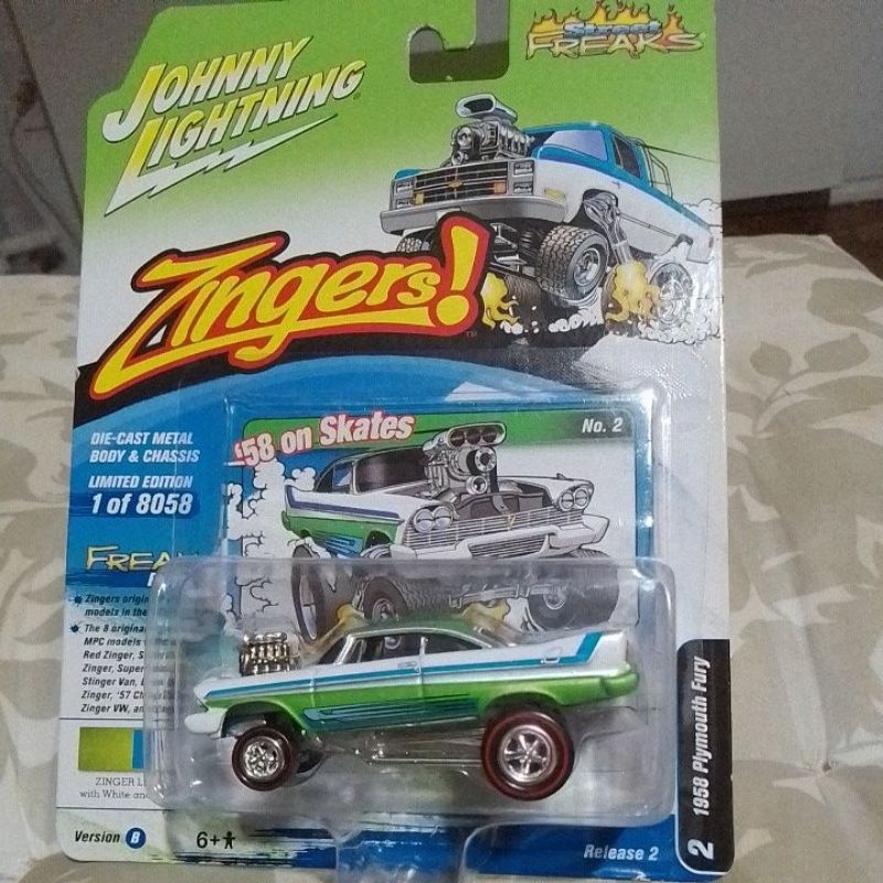 Miniatura Carrinho Johnny Lightning Zingers 1958 Plymouth Fury