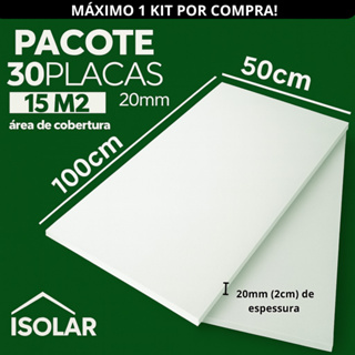 Kit Placas de Isopor EPS Antichamas com 20mm 2 cm de espessura 100x50 isolamento térmico e acústico em Oferta na Shopee