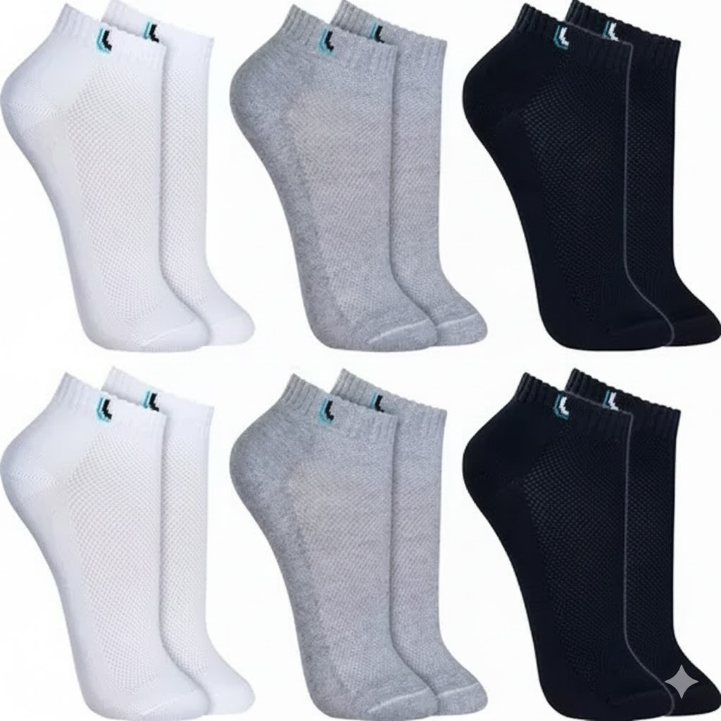 Kit 6 Pares Meias Cano Baixo Soquete Masculina e Feminina Meia Cano Curto Algodão em Oferta na Shopee