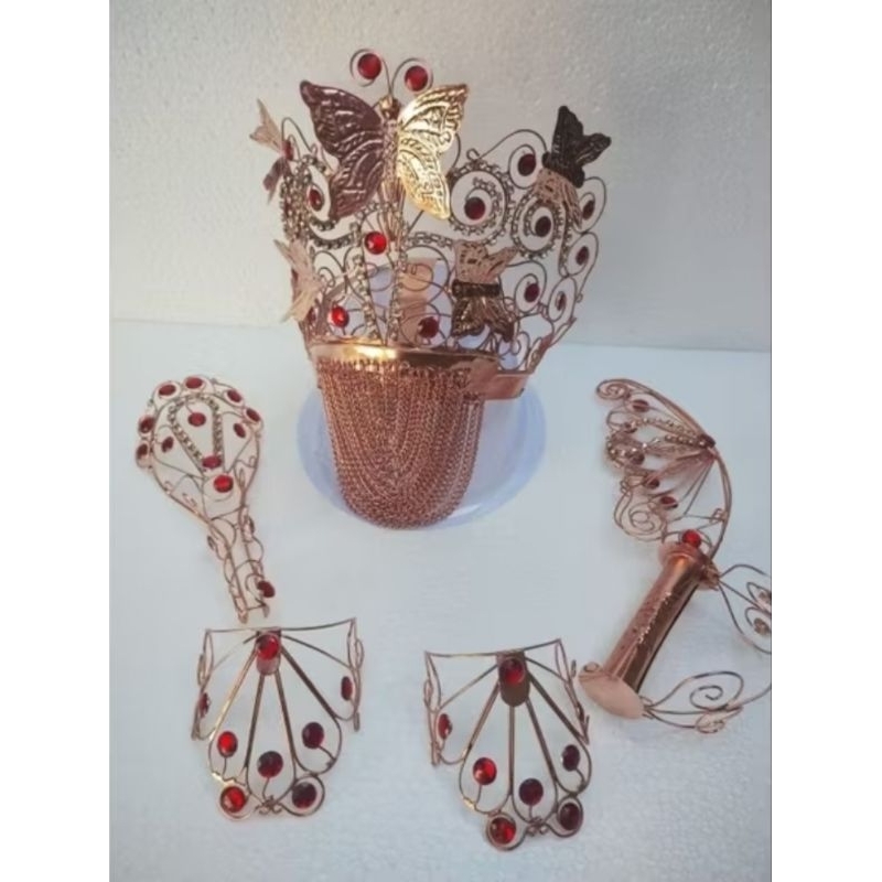 Paramenta de Iansa Aramada Bronze e Pedras de Strass umbanda Candomblé