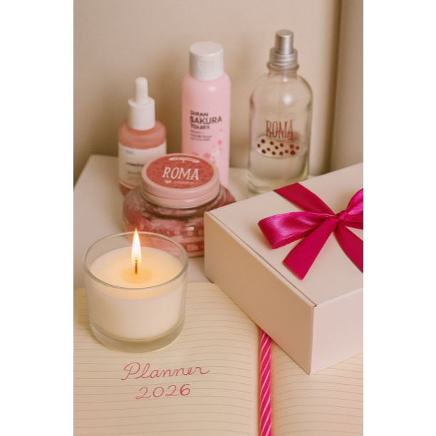 Presente Kit Spa Feminino – Vela Artesanal + Sabonete Árvore + Sais de Banho Noite do Pijama