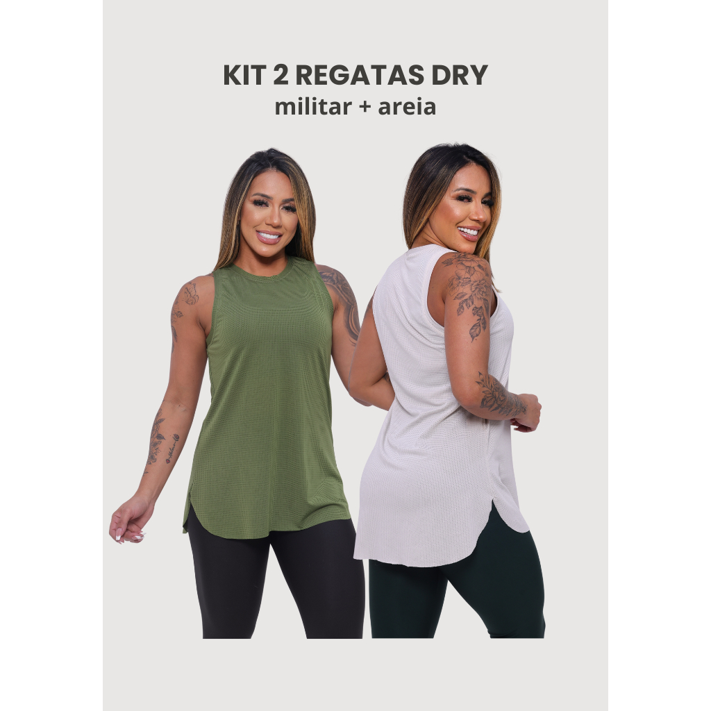 KIT 2 Regata Feminina Fitness Basica Tapa Bumbum Soltinha Academia Crossfit Corrida Malhar Treino