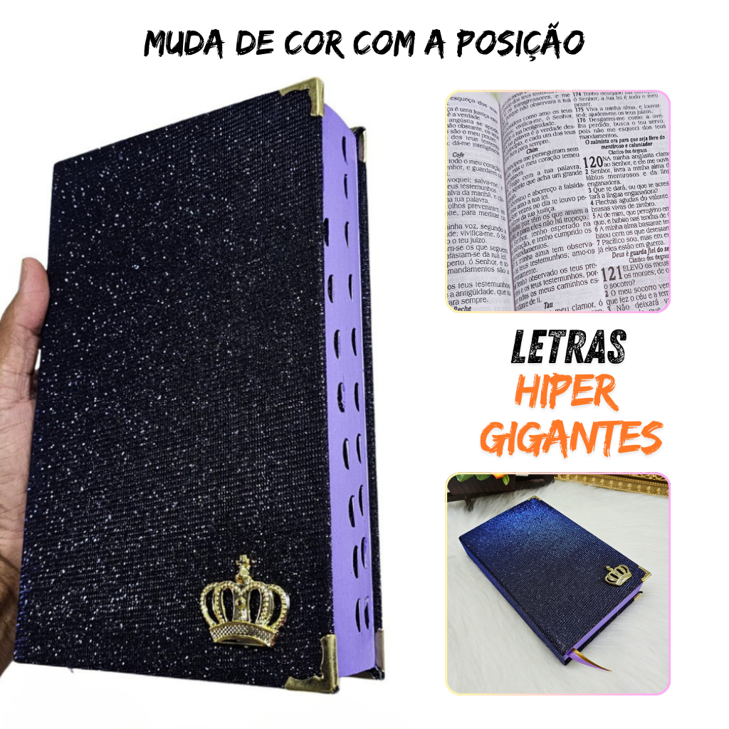 Bíblia Letra Grande da Mulher Revista Corrigida Letra Hipergigante Palavras de Jesus em NegritoHarpa Cristã