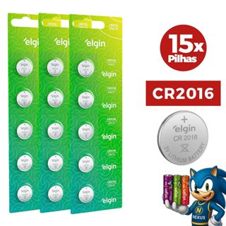 Bateria Pilha Elgin CR2016 Cartela 5,10 ou 15 Unidades - CR 2016 Alcalina em Oferta na Shopee