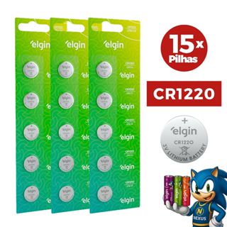 Bateria Pilha Elgin CR1220 Cartela 5,10 ou 15 Unidades - CR 1220 Alcalina em Oferta na Shopee