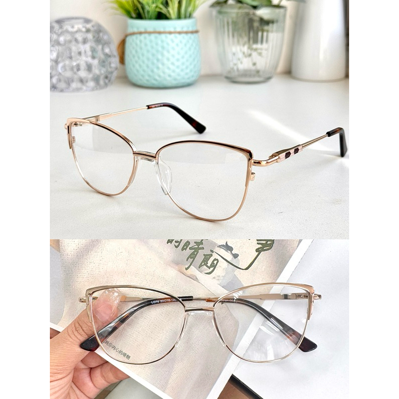 Armação de óculos Feminino Metal ponte Anatômica Gatinho tamanho pequeno Moda 76