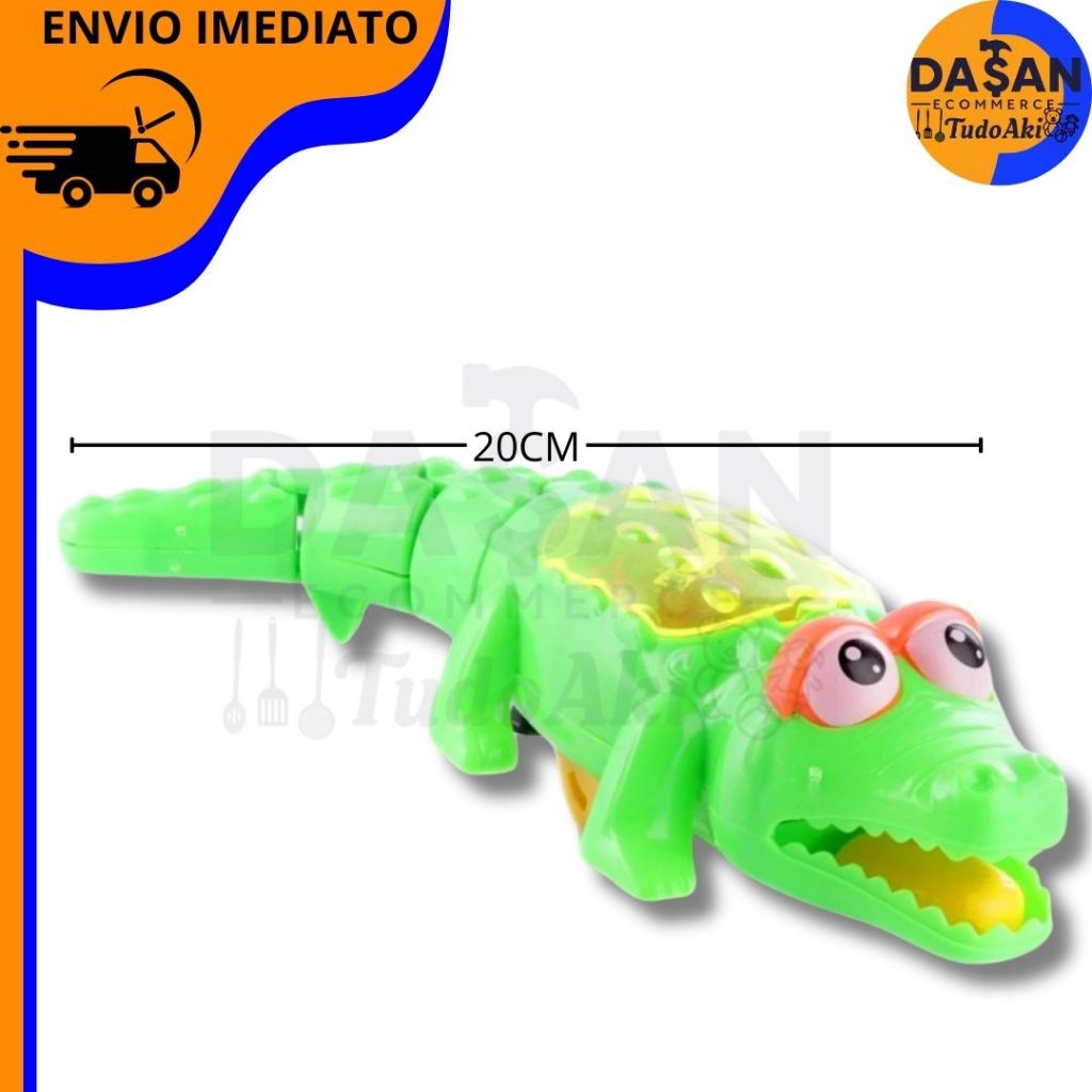 Jacaré Brinquedo Infantil – Movido a Corda com Luz Divertida em Oferta na Shopee