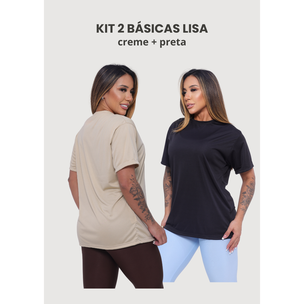 Kit 2 Camisetas Oversized Academia Feminina Dry Fit Tapa bumbum Treino Blusa Caminhada Treino Musculação