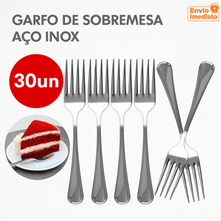 30 Garfos de Sobremesa Aço Inox Resistentes para Restaurante buffet Lanchonete bolo sobremesa em Oferta na Shopee