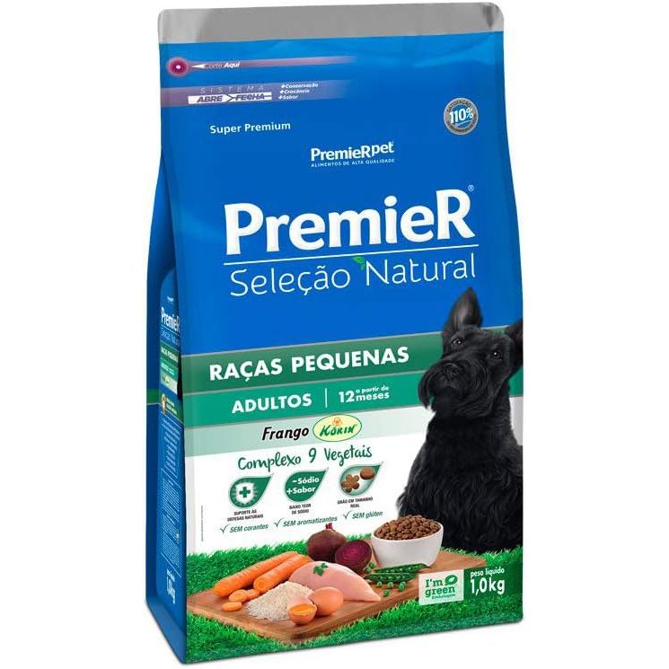 Ração Premier Seleção Natural Raças Pequenas para Cães Adultos - 1kg Premier Pet para Todas Pequeno Adulto
