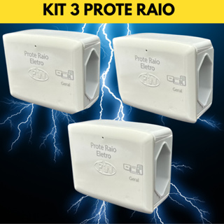 Kit 3 Protetores Contra Picos Raios Surtos Eletricos 2 Tomadas TV Celular Fogão Notebook em Oferta na Shopee